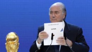 El presidente de la FIFA en la designaci&oacute;n de Catar como sede del Mundial 2022.