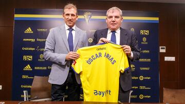 Óscar Arias durante su presentación como director deportivo del Cádiz.