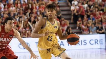 Michael Caicedo, escolta del Barcelona, ante el Baxi Manresa.