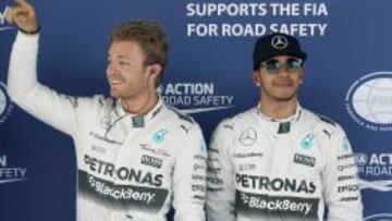 Rosberg y Hamilton, primero y segundo en la calificaci&oacute;n.