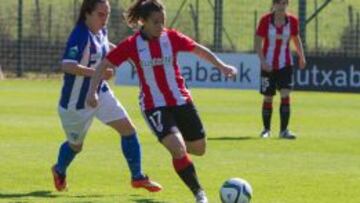 Eli Ibarra, autora del 2-0 ante el Sporting de Huelva.