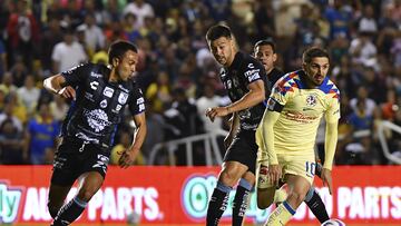 (L-.R), Omar Mendoza, Federico Lertora of Queretaro and Diego Valdes of America during the game Queretaro vs America, corresponding to Round 02 of the Torneo Apertura 2023 of the Liga BBVA MX, at La Corregidora Stadium, on September 20, 2023.
<br><br>
(I-D), Omar Mendoza, Federico Lertora de Queretaro y Diego Valdes de America durante el partido Queretaro vs America, correspondiente a la Jornada 02 del Torneo Apertura 2023 de la Liga BBVA MX, en el Estadio La Corregidora, el 20 de Septiembre de 2023.