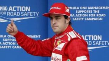 <b>OPTIMISTA. </b>Alonso no descarta ganar alguna posición más en la carrera y firma el podio.