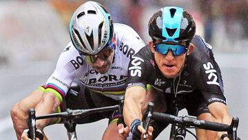 Michal Kwiatkowski se impone en la llegada al eslovaco Peter Sagan para proclamarse vencedor de la Mil&aacute;n-San Remo.