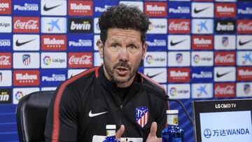 Simeone en rueda de prensa. 