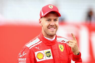 Vettel celebra la pole conseguida en el Gran Premio de Alemania.