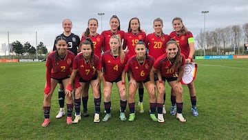 Once de la Selección española femenina sub-17 frente a Ucrania.