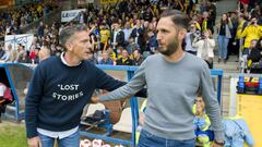 26/05/19 PARTIDO PLAYOFF DE ASCENSO A SEGUNDA 
 PRIMERA ELIMINATORIA IDA 
 BARAKALDO - HERCULES 
 SALUDO ENTRENADORES
 LARRAZABAL Y PLANAGUMA