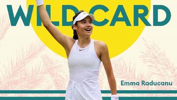 Cartel promocional con el que el torneo de Indian Wells ha confirmado la presencia de Emma Raducanu tras concederle una invitaci&oacute;n.