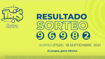 Resultados Lotería Tris Extra hoy: ganadores y números premiados | 18 septiembre