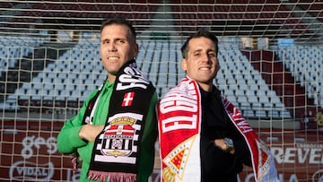 ALFREDO ORTUÑO, jugador FC Cartagena y JUANTO ORTUÑO, jugador del Real Murcia, Estadio Nueva Condomina Enrique Roca, Murcia, Region de Murcia, 20 Febrero 2026.