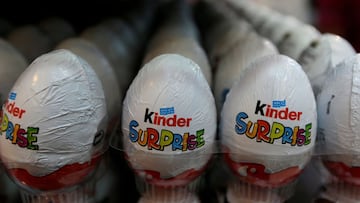 FILE PHOTO: Kinder Surprise chocolate eggs, a brand of Italian confectionary group Ferrero, are seen on display in a supermarket in Islamabad, Pakistan July 18, 2017.  REUTERS/Caren Firouz/File Photo
