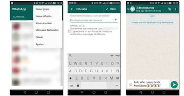 Cómo felicitar la Navidad por WhatsApp a todos tus contactos a la vez con listas de difusión