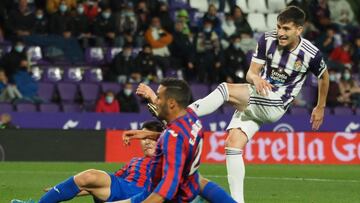 VALLADOLID, 31/10/21. PHOTOGENIC. PARTIDO DE LA LIGA SMARTBANK ENTRE EL REAL VALLADOLID Y EL EIBAR. GOL DE TONI VILLA