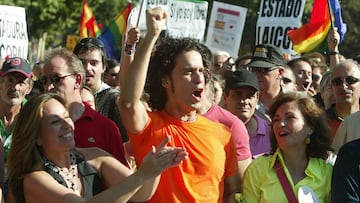 Zerolo en una manifestación.