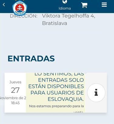 El Slovan Bratislava limita la compra de entradas para la Conference