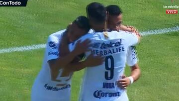 El gol anulado a Felipe Mora en choque ante Veracruz