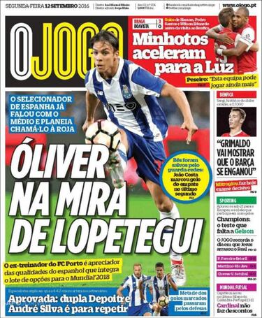 'O Jogo': Lopetegui habló con Óliver y está en sus planes