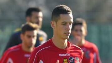 Coeff, en un entrenamiento con el Mallorca.