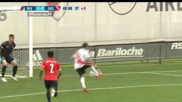 las reservas de River Plate golearon e Independiente por 40 con gol de Oswaldo Valencia