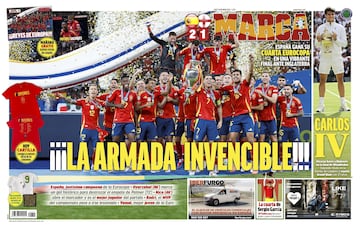 Invencibles, Reyes de Europa... Las portadas del triunfo de España en la Euro