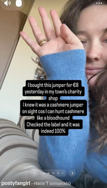 Una mujer paga 8€ por un jersey de segunda mano y descubre que contiene algo que vale cientos de euros  