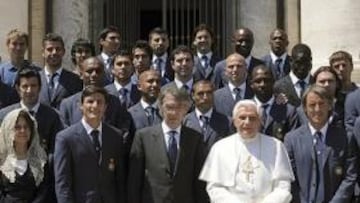 <b>SALUDO ESPECIAL.</b> Durante su discurso, el Romano Pontífice saludó de modo especial al Inter y aprovechó la ocasión para remarcar la "importancia" que tiene la "educación de los valores morales y del deporte, sobre todo, entre los jóvenes".