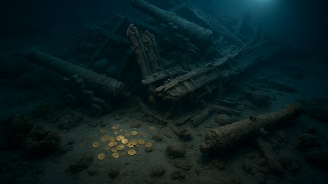 Sunken San José galleon treasure - artist's impression