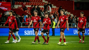 El Mirandés tras un partido de LaLiga Hypermotion.