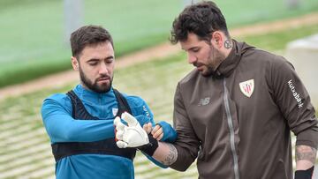 Unai L&oacute;pez con Herrer&iacute;n en Lezama.