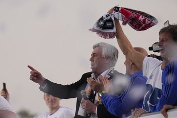 Carlo Ancelotti, en Cibeles. 