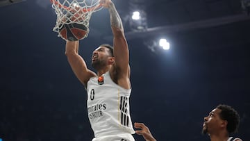 BELGRADE (Serbia), 13/02/2026.- Real Madrid's Trey Lyles (L) in action against Partizan's Sterling Brown (R) during the Euroleague basketball match between Partizan Belgrade and Real Madrid in Belgrade, Serbia, 13 February 2026. (Baloncesto, Euroliga, Belgrado) EFE/EPA/ANDREJ CUKIC