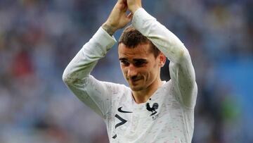 Griezmann al ser sustituido.