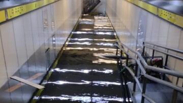 Se inunda metro La Raza por fuertes lluvias