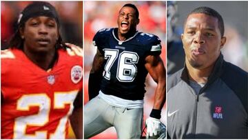 Kareem Hunt, Greg Hardy y Ray Rice. 