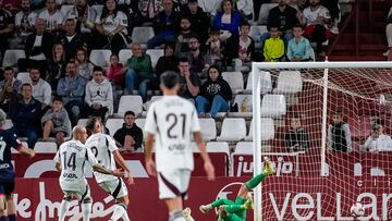 El Albacete, encajando un gol.