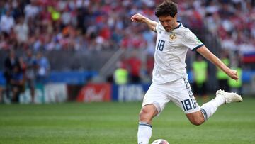 Zhirkov, en un partido con la selección de Rusia.