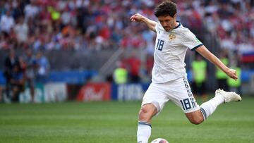 Zhirkov, en un partido con la selecci&oacute;n de Rusia.