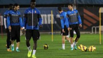 Eric, en un entrenamiento con el Espanyol.