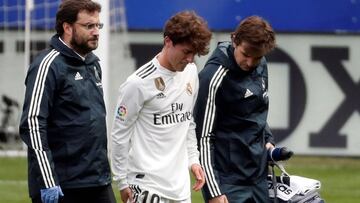 Odriozola se lesionó en el muslo en el segundo gol del Eibar