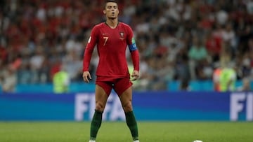 Cristiano Ronaldo jugando con la selección de Portugal en el Mundial de Rusia