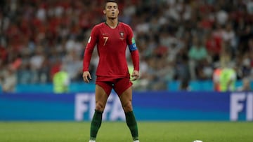 Cristiano Ronaldo jugando con la selecci&oacute;n de Portugal en el Mundial de Rusia