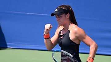 Sakkari cierra el puño en su partido frente a Cori Gauff.