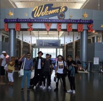 Neymar a su llegada a Las Vegas.