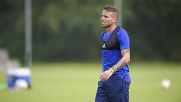 Aar&oacute;n &Ntilde;&iacute;guez durante un entrenamiento.