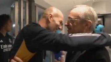 De padre a hijo: el abrazo de Florentino con Zidane
