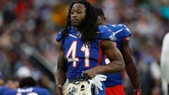 LAS VEGAS, NEVADA - FEBRUARY 06: Alvin Kamara #41 of the New Orleans Saints and NFC walks the sidelines during the 2022 NFL Pro Bowl at Allegiant Stadium on February 06, 2022 in Las Vegas, Nevada. The AFC defeated the NFC 41-35.   Christian Petersen/Getty