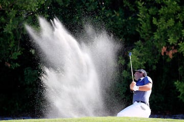 El estadounidense Patrick Reed durante la primera ronda del torneo OHL Classic en México.