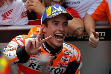 Marc Márquez contento tras acabar en segundo lugar. 