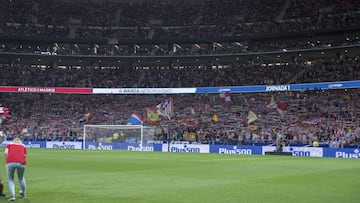 El fondo sur del Wanda Metropolitano durante el partido de la primera jornada contra el Getafe.